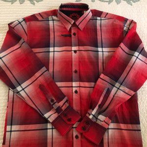 Luchiano Visconti Black brand Shirt Red Plaid Size Large